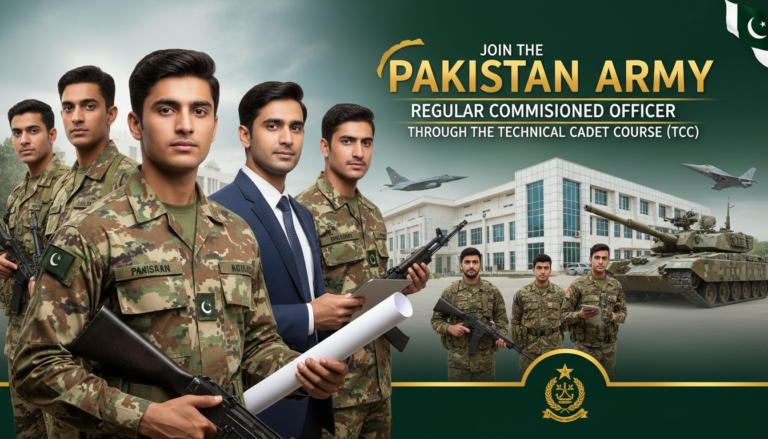 Join Pakistan Army as a Regular Commissioned Officer Through the Technical Cadet Course (TCC)