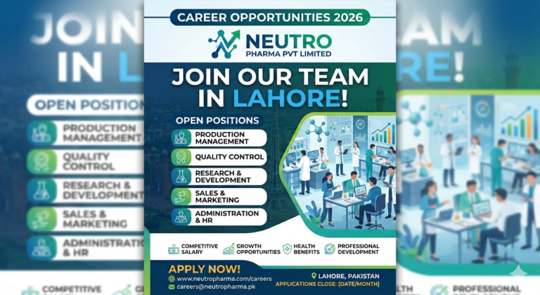 Neutro Pharma Pvt Limited Jobs 2026 in Lahore