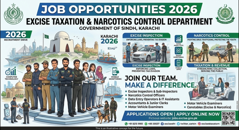 Jobs At Excise Taxation & Narcotics Control Department Karachi 2026
