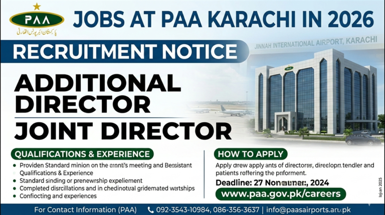 Jobs At PAA Karachi In 2026 Additional Director & Joint Director