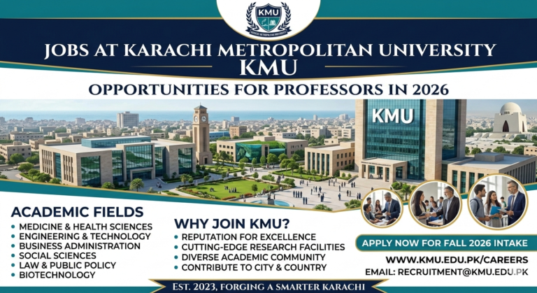 Jobs At Karachi Metropolitan University KMU For Professors In 2026