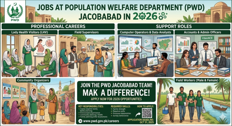 Jobs At Population Welfare Department PWD Jacobabad In 2026