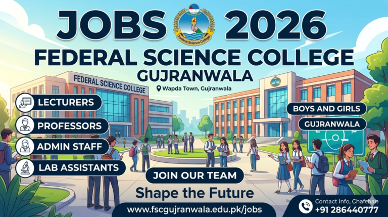 Jobs Federal Science College Gujranwala 2026
