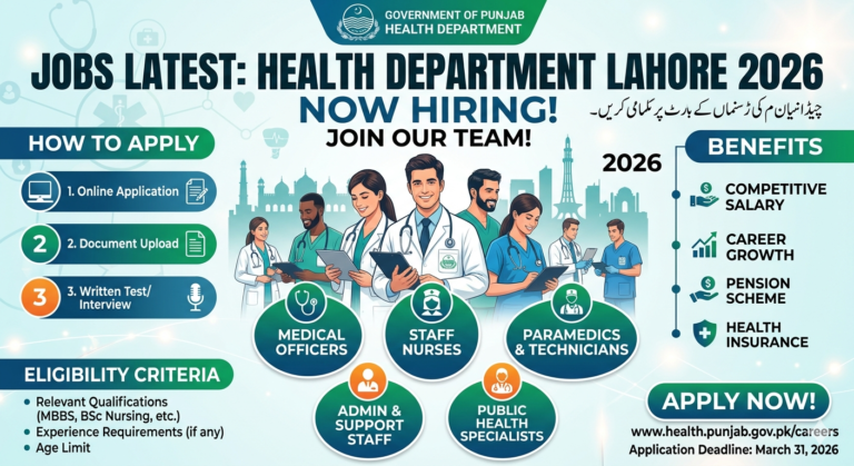 Jobs Latest Health Department Lahore 2026