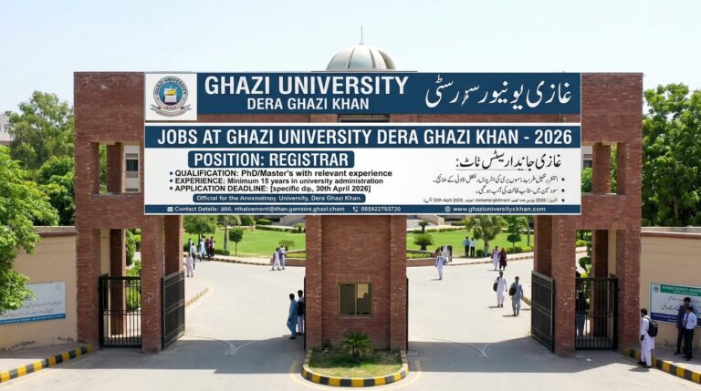 Jobs at Ghazi University Dera Ghazi Khan 2026 For Registrar