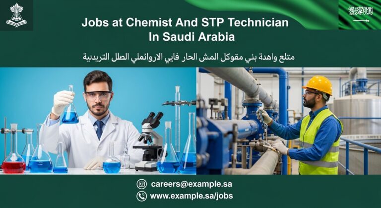Jobs at Chemist And STP Technician In Saudi Arabia
