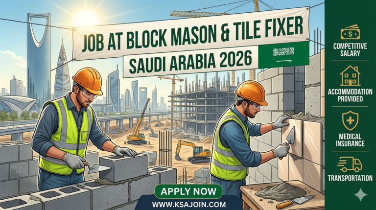 Job At Block Mason & Tile Fixer 2026 In Saudi Arabia