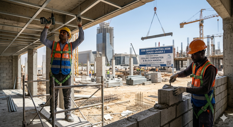 Job At Ceiling Carpenter & Block Mason 2026 In Saudi Arabia