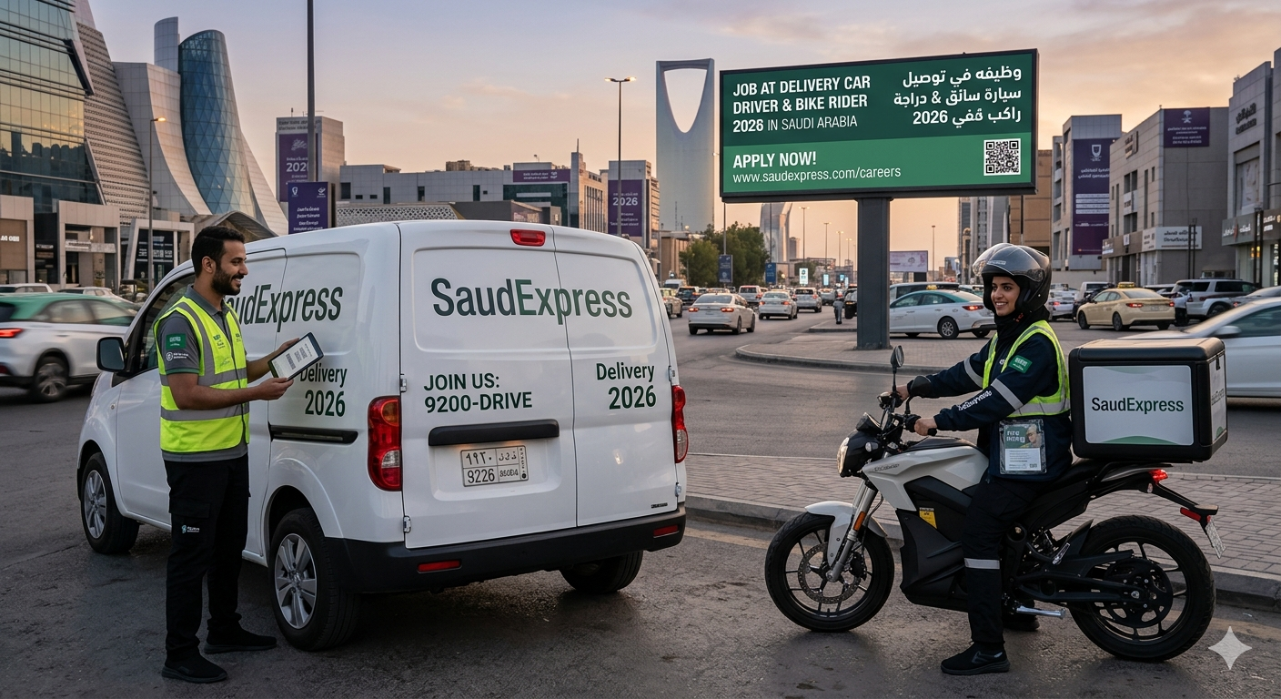 Job At Delivery Car Driver & Bike Rider 2026 In Saudi Arabia