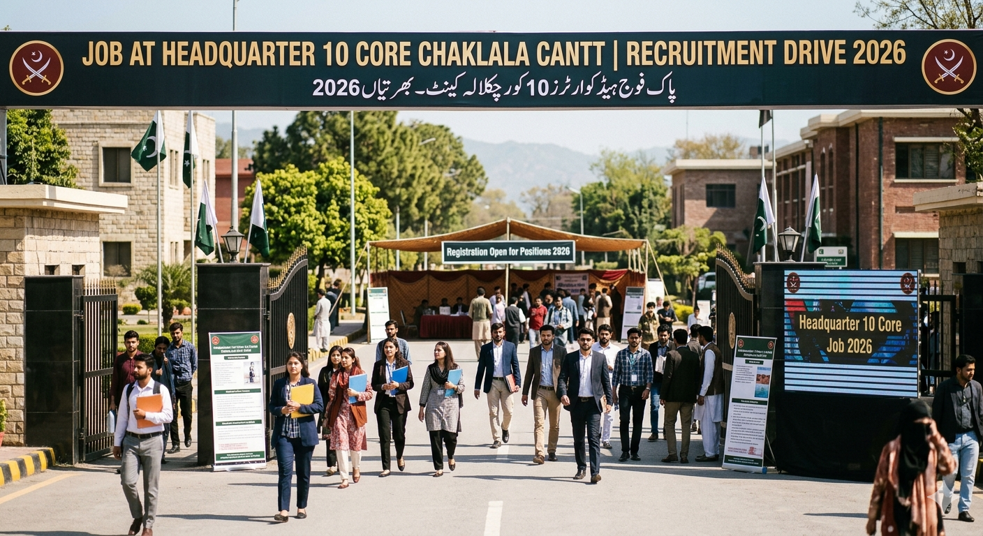 Job At Headquarter 10 Core Chaklala Cantt Job 2026