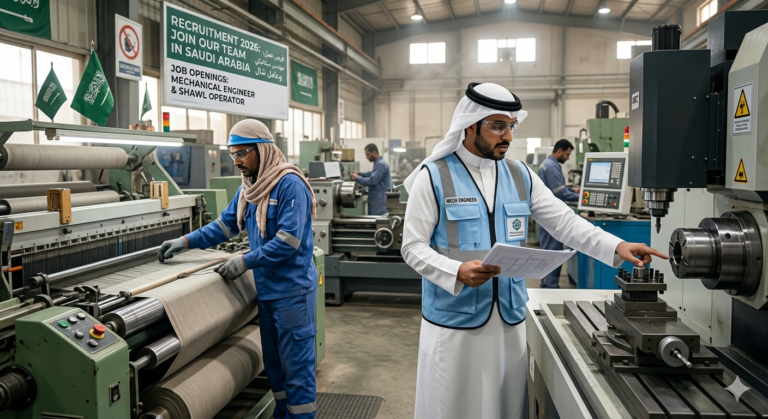 Job At Mechanical Engineer & Shawl Operator  2026 In Saudi Arabia