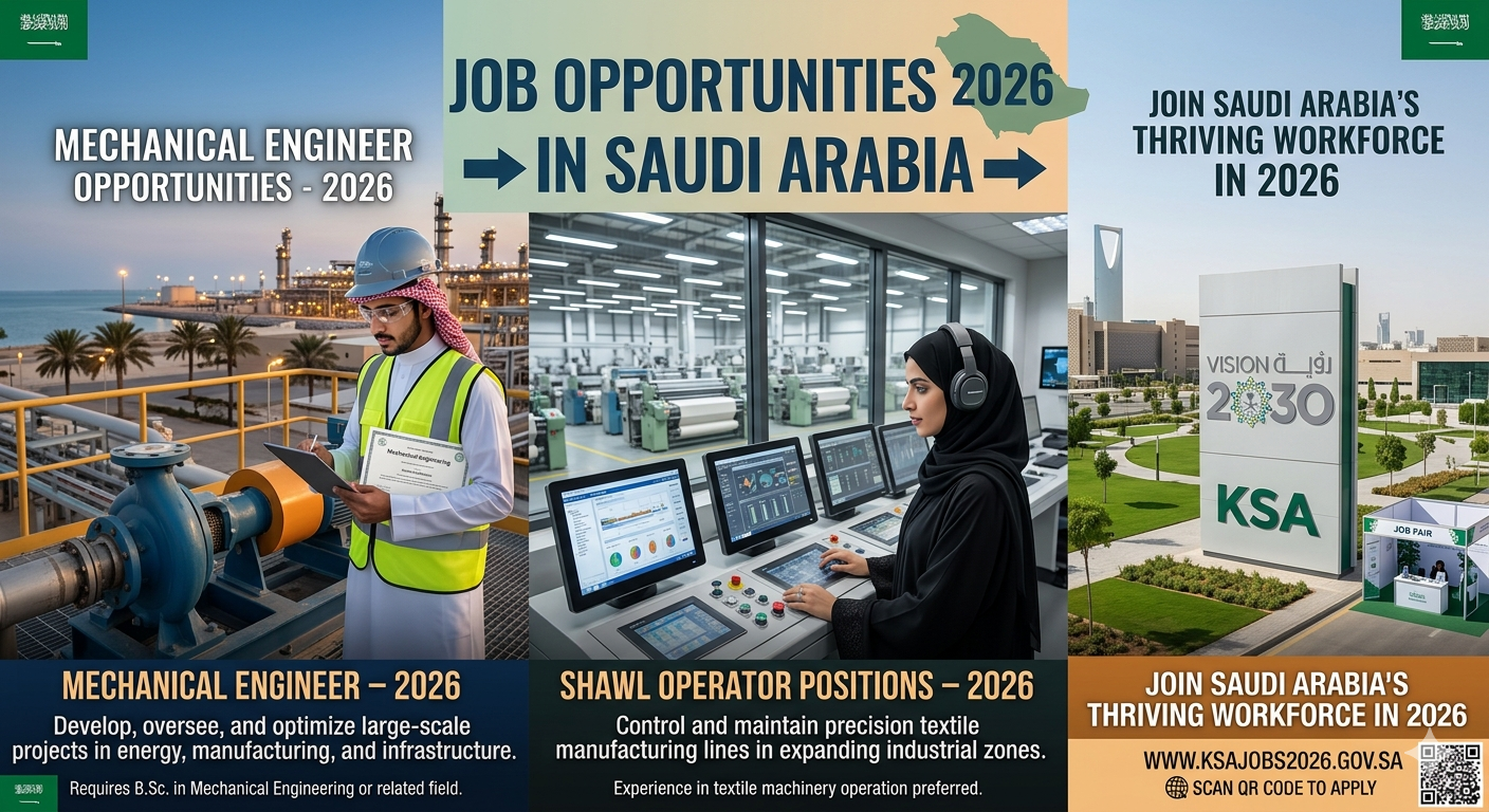 Job At Mechanical Engineer & Shawl Operator 2026 In Saudi Arabia