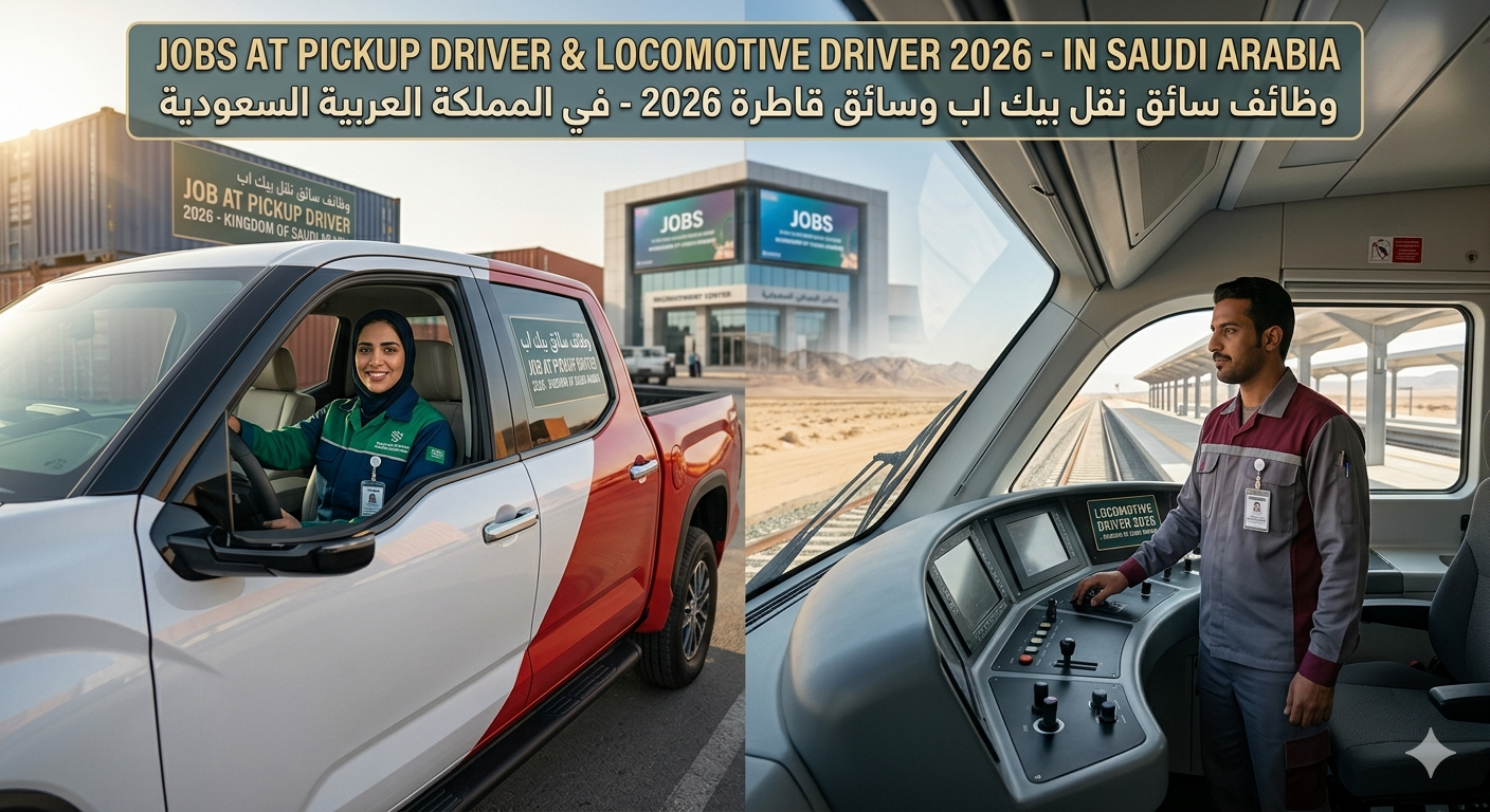 Job At Pickup Driver & Locomotive Driver 2026 In Saudi Arabia