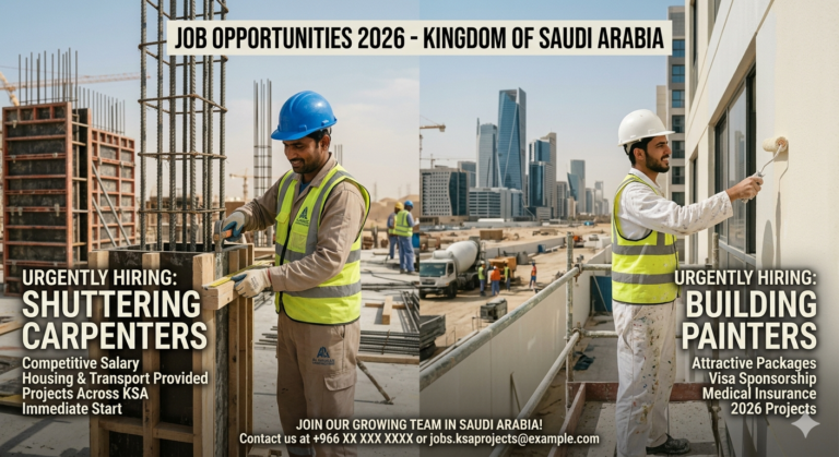 Job At Shuttering Carpenter & Building Painter 2026 In Saudi Arabia