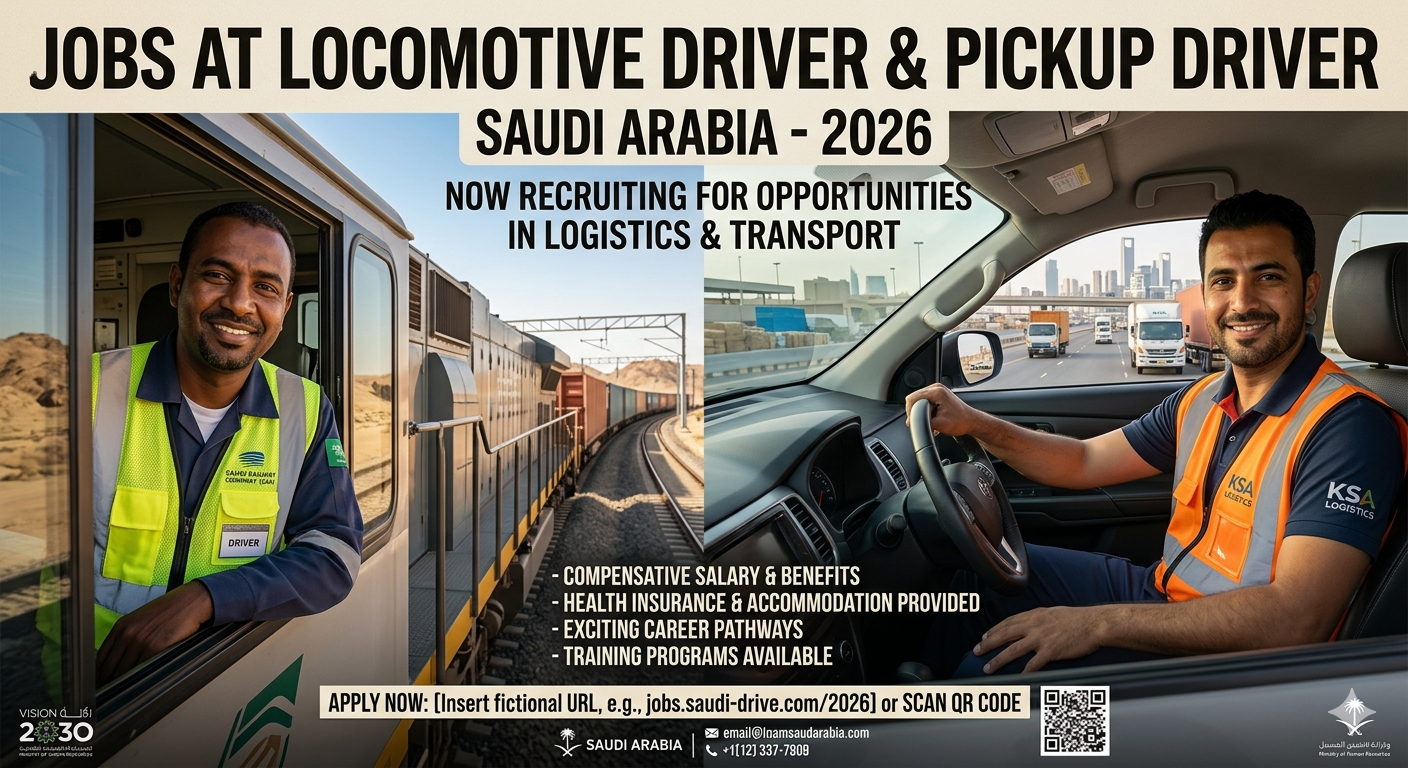 Job at Locomotive Driver & Pickup Driver Jobs 2026 Saudi Arabia