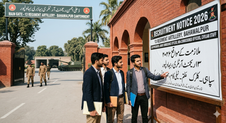 Job At 13 Regiment Artillery Bahawalpur In 2026