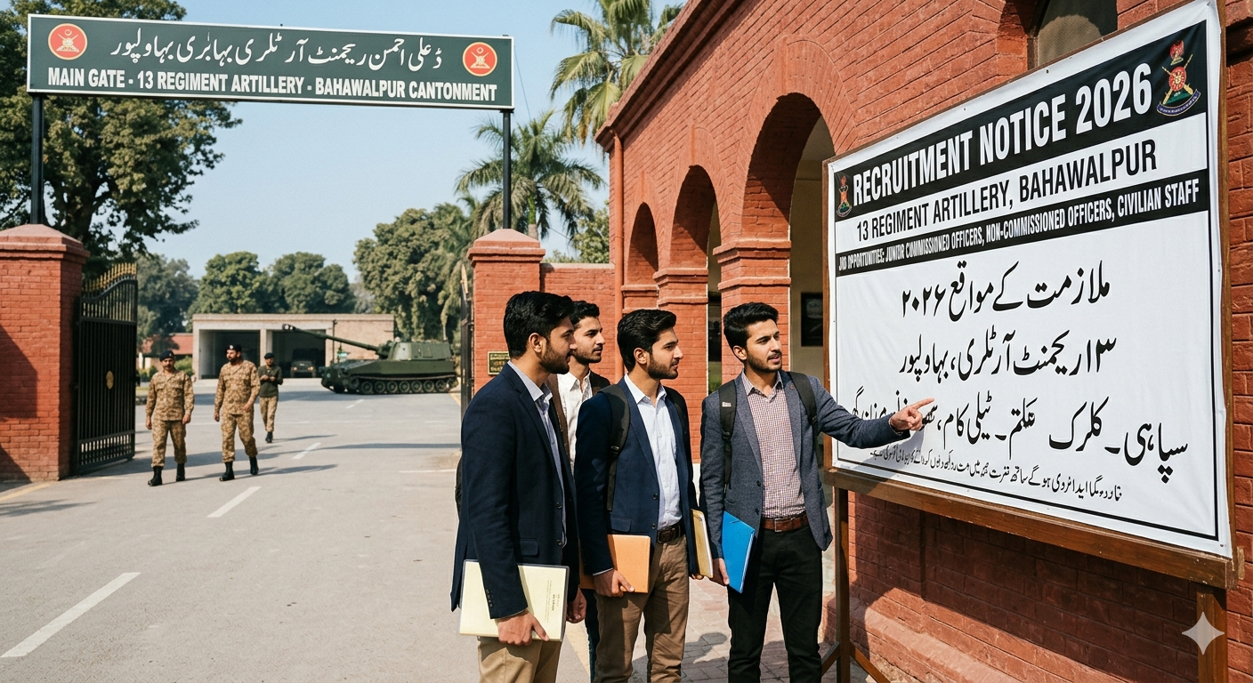 Job At 13 Regiment Artillery Bahawalpur In 2026