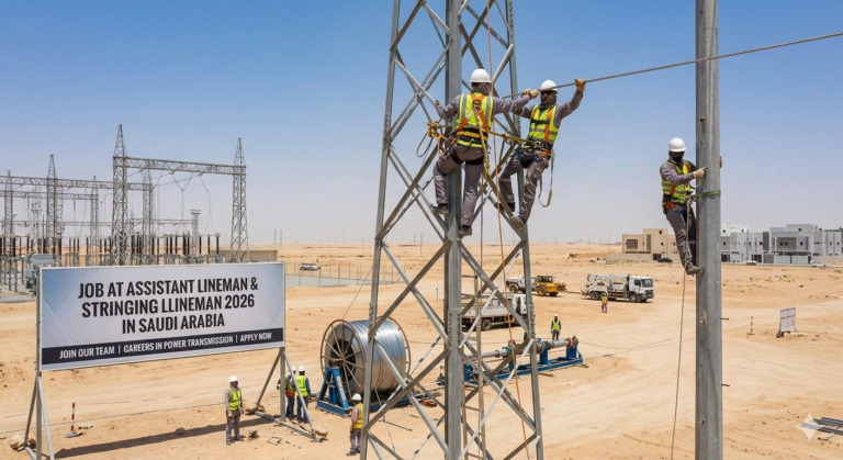 Job At Assistant Lineman & Stringing Lineman  2026 In saudi Arabia